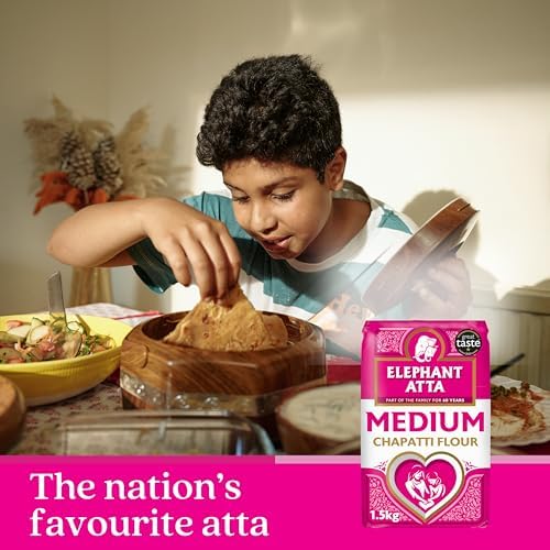 Elephant Atta Medium Chapatti Flour 5kg – Atta Flour for Roti, Naan & Chapattis