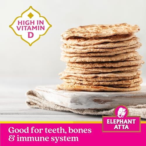 Elephant Atta Medium Atta Flour with Vitamin D 5kg – Chapatti, Roti & Naan Flour