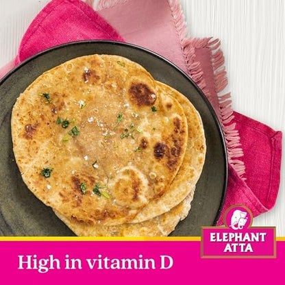 Elephant Atta Medium Atta Flour with Vitamin D 5kg – Chapatti, Roti & Naan Flour