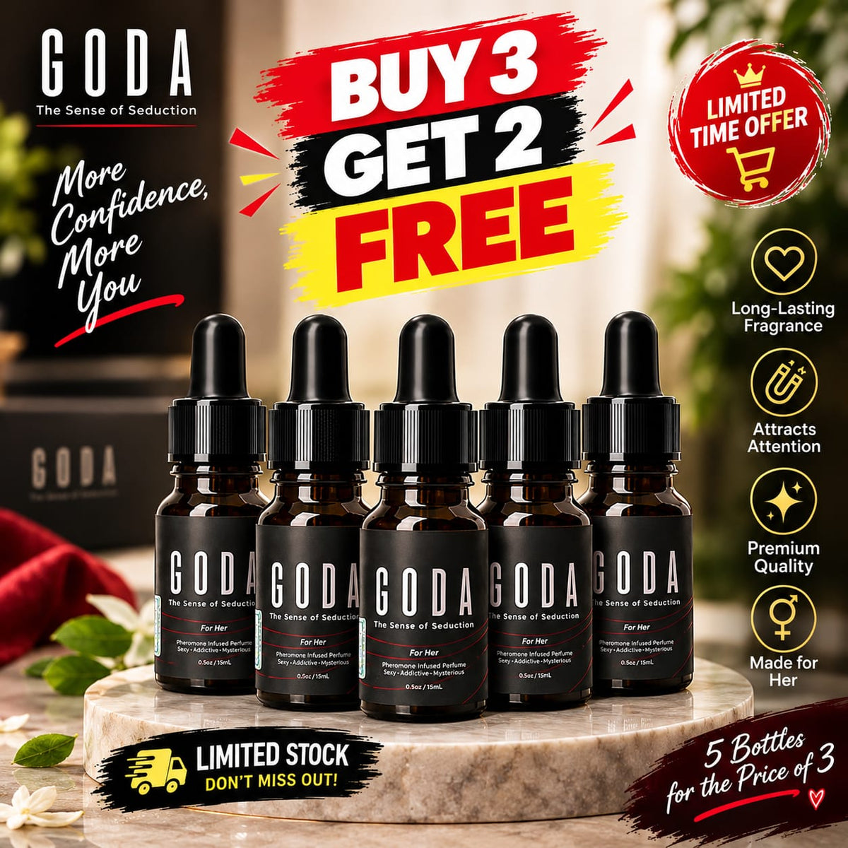 Goda The irresistible scent that amplifies you, and draws her in