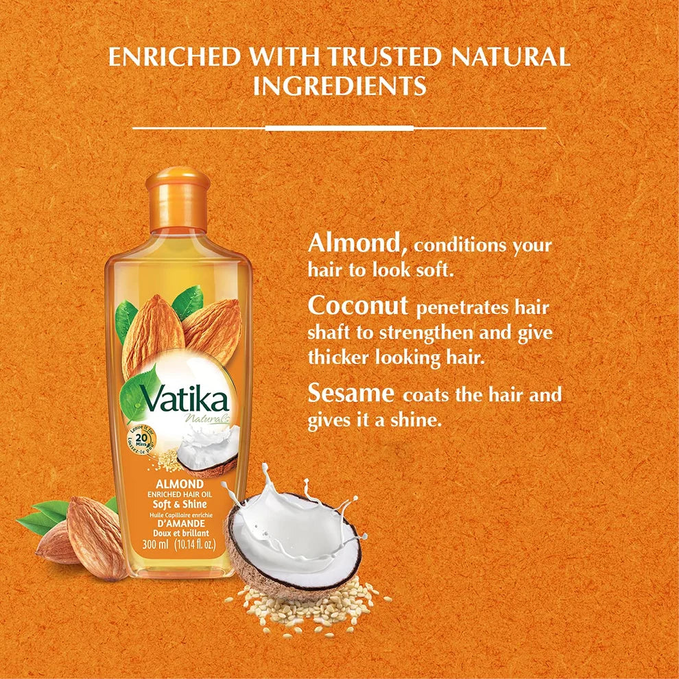Vatika Almond Hair Oil, 200 ml, Hairoil
