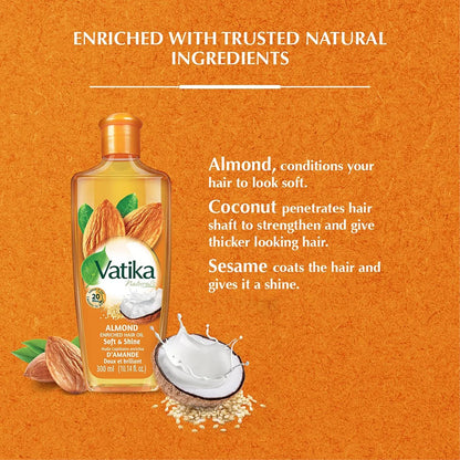 Vatika Almond Hair Oil, 200 ml, Hairoil