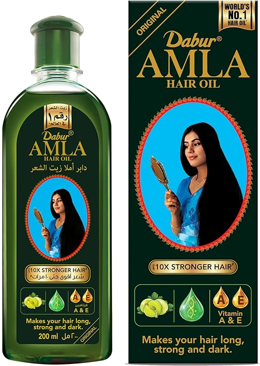 Dabur Amla Hair Oil 200ml | 10X Stronger Hair | Enriched with Amla, Natural Oils & Vitamin A & E | For Long, Strong & Dark Hair | Hydrates Scalp | Natural Care
