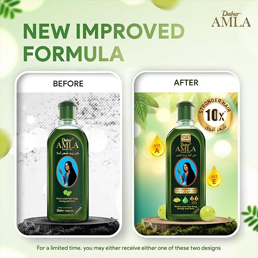 Dabur Amla Hair Oil 200ml | 10X Stronger Hair | Enriched with Amla, Natural Oils & Vitamin A & E | For Long, Strong & Dark Hair | Hydrates Scalp | Natural Care