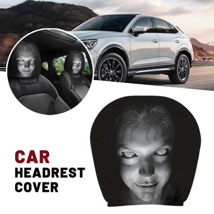 😆 Funny Cartoon Car Headrest Covers – 2PCS Universal Fit 🚗