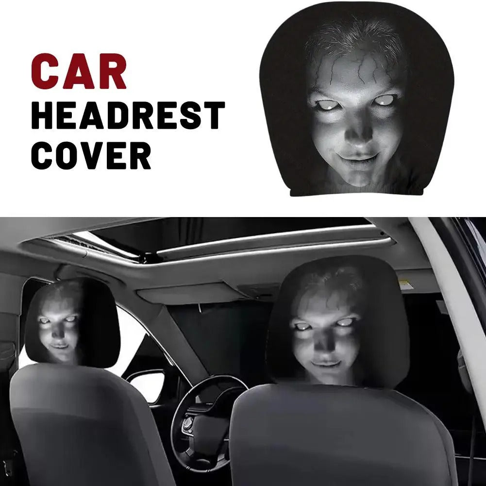 😆 Funny Cartoon Car Headrest Covers – 2PCS Universal Fit 🚗