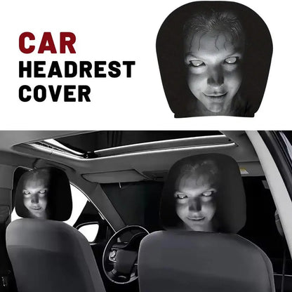 😆 Funny Cartoon Car Headrest Covers – 2PCS Universal Fit 🚗