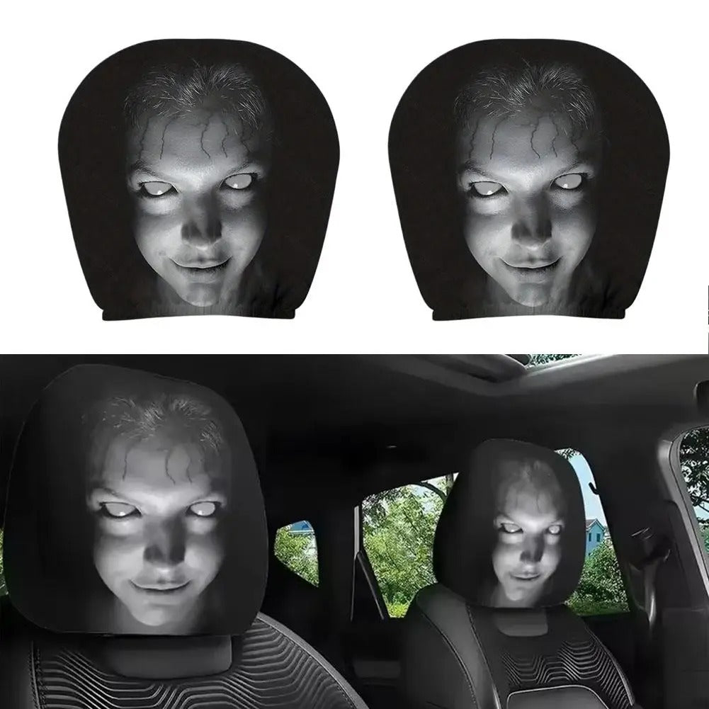 😆 Funny Cartoon Car Headrest Covers – 2PCS Universal Fit 🚗