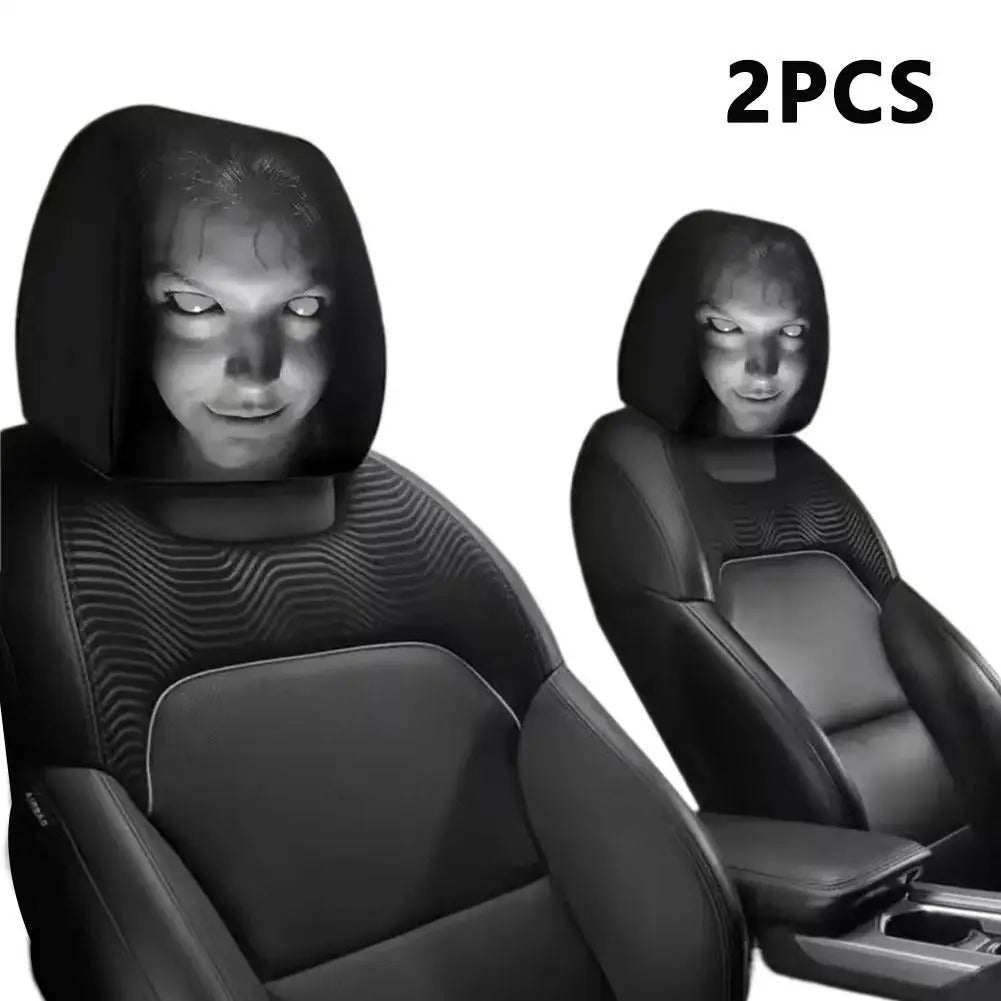 😆 Funny Cartoon Car Headrest Covers – 2PCS Universal Fit 🚗