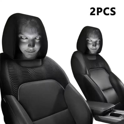 😆 Funny Cartoon Car Headrest Covers – 2PCS Universal Fit 🚗