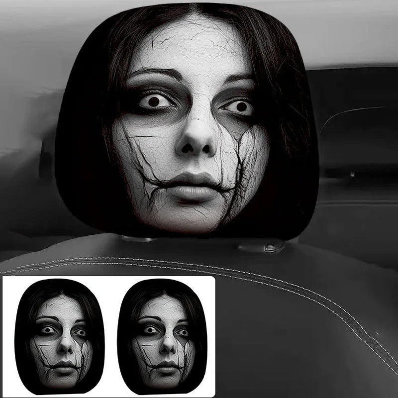 Funny Cartoon Car Headrest Covers universal fit
