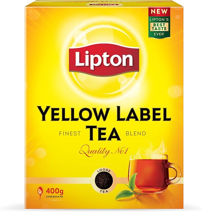 Lipton Tea Yellow Label, Black Tea, 400g Lipton Loose Tea, Rich Natural Taste Loose Tea, Sun-Ripened Tea Leaves